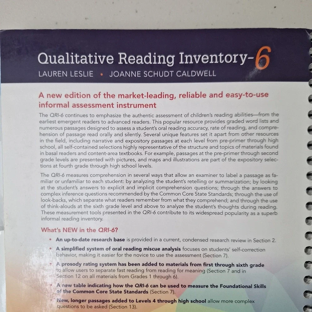 Qualitative Reading Inventory (6th Edition) - Spiral-bound - VERY GOOD
